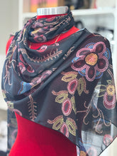 Load image into Gallery viewer, Floral beadwork printed scarf - large