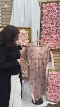Load and play video in Gallery viewer, Homeland Heritage pink V neck flutter sleeve dress
